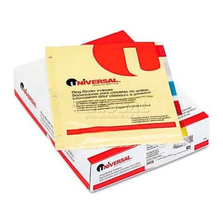 Universal Universal Economical Insertable Index, Multicolor Tabs, 5-Tab, Letter, Buff, 24 Sets/Box UNV20830***